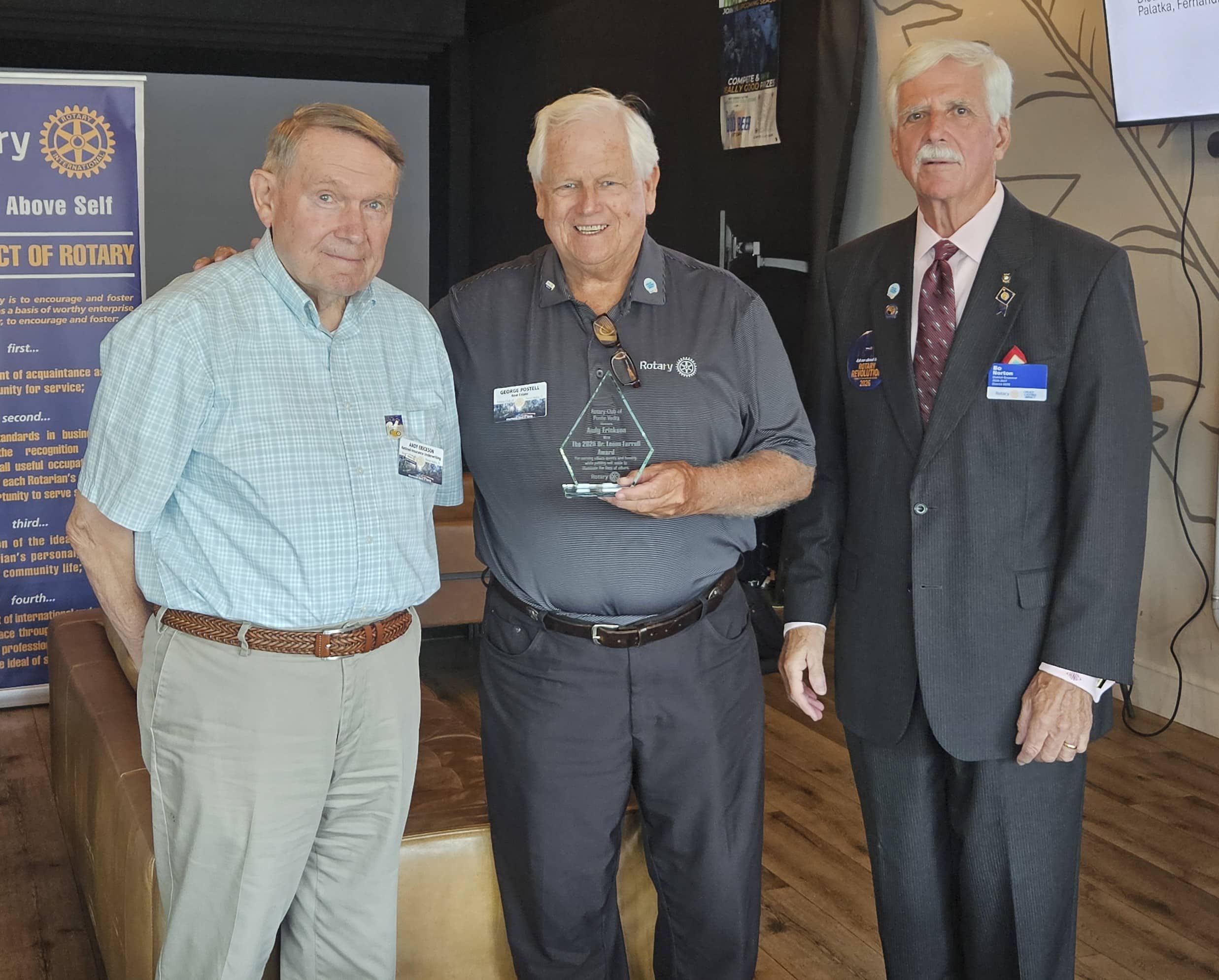 Rotary Club of Ponte Vedra Presents Dr. Leone Farell Award